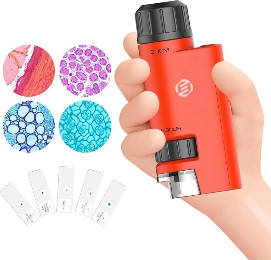 Equivera Miniscope Kinderen Microscoop Voor Kinderen Handmicroscoop Zakmicroscoop Educatief Speelgoed Montessori Speelgoed Fijne Motoriek