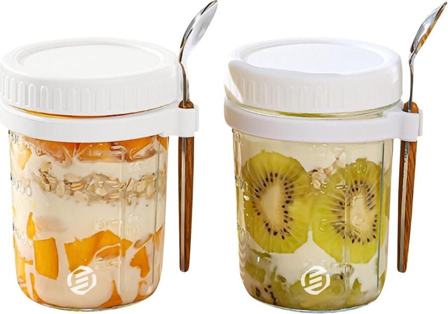 Equivera Overnight Oats Potjes Muesli Beker Mason Jar Havermout Set Must have voor jouw ontbijt