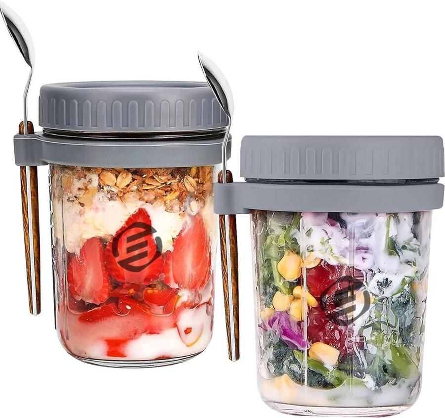Equivera Overnight Oats Potjes Muesli Beker Mason Jar Havermout Set Must have voor jouw ontbijt
