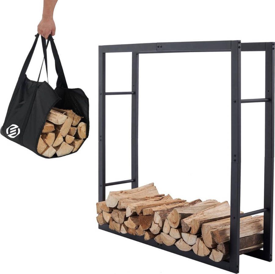 Equivera Haardhoutopslag 100 x 25 x 100 Houtopslag Haardhout Opslag Brandhoutrek Houtberging