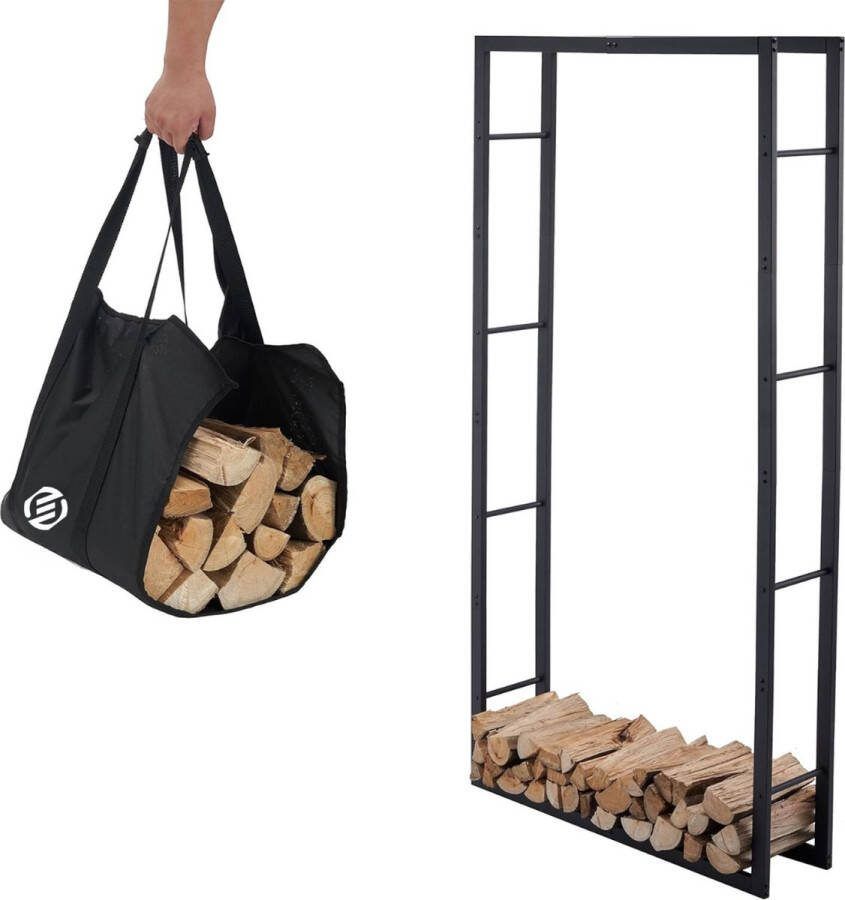 Equivera Haardhoutopslag 100 x 25 x 196 Houtopslag Haardhout Opslag Brandhoutrek Houtberging