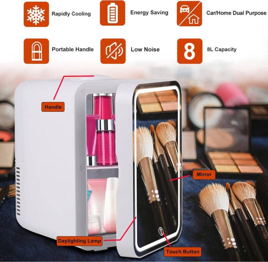 Equivera Mini Fridge Mini Fridge for Drinks Mini Fridge Eten En Drinken Mini Koelkast Mini Koelkasten Minikoelkast Koelkastje