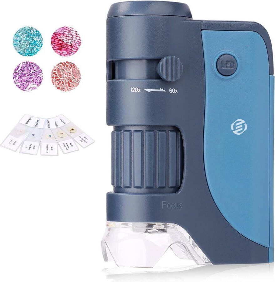 Equivera Miniscope Kinderen Microscoop Voor Kinderen Handmicroscoop Zakmicroscoop Educatief Speelgoed Montessori Speelgoed Fijne Motoriek