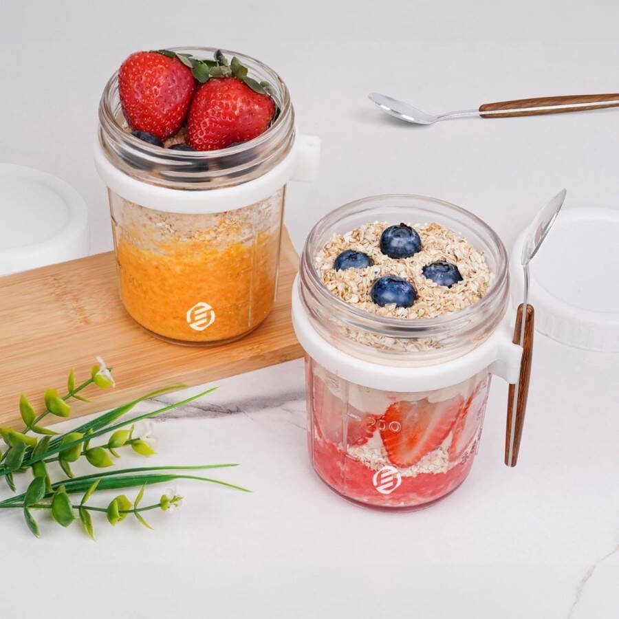Equivera Overnight Oats Potjes Muesli Beker Mason Jar Havermout Set Must have voor jouw ontbijt
