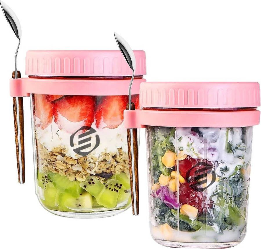 Equivera Overnight Oats Potjes Muesli Beker Mason Jar Havermout Set Must have voor jouw ontbijt