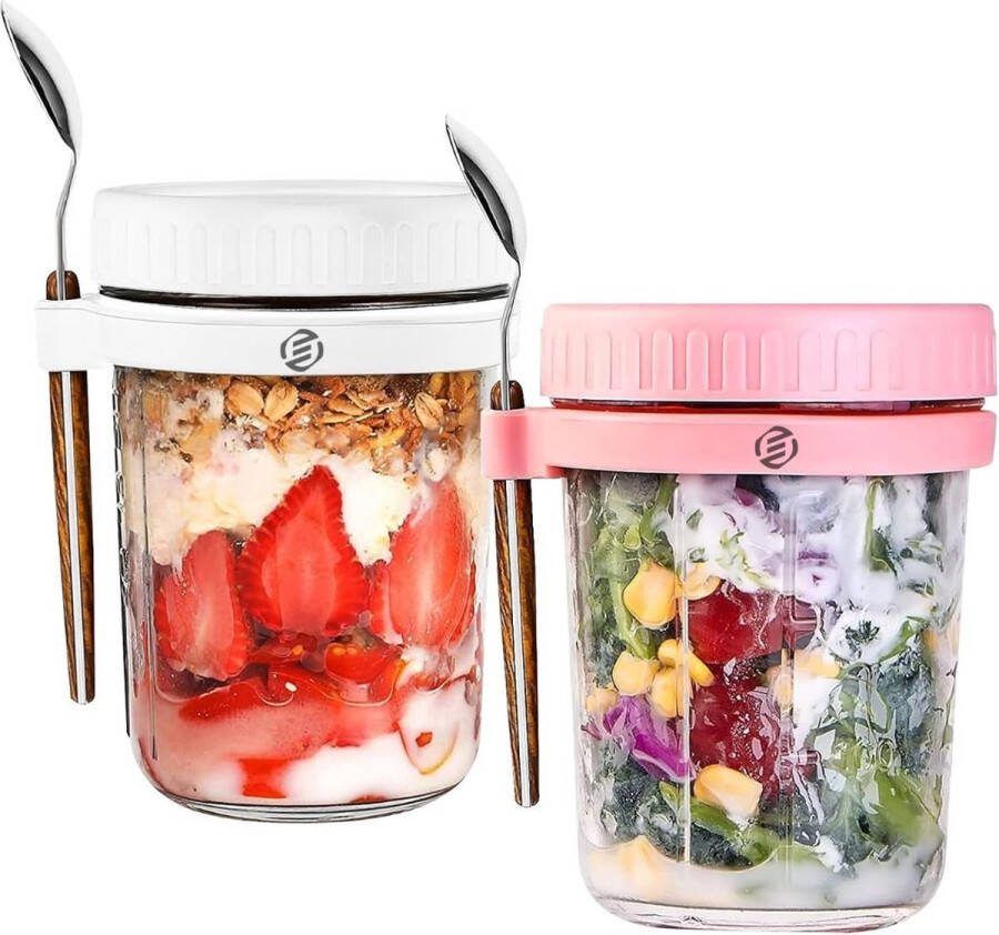 Equivera Overnight Oats Potjes Muesli Beker Mason Jar Havermout Set Must have voor jouw ontbijt