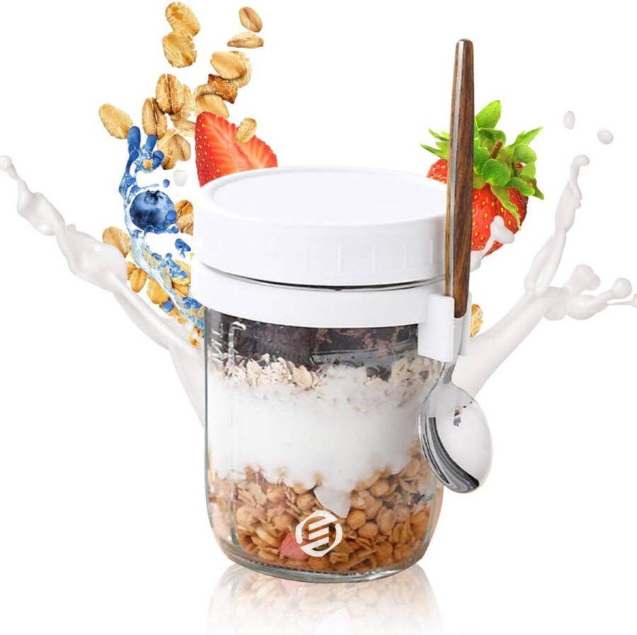 Equivera Overnight Oats Potjes Muesli Beker Mason Jar Havermout Set Must have voor jouw ontbijt