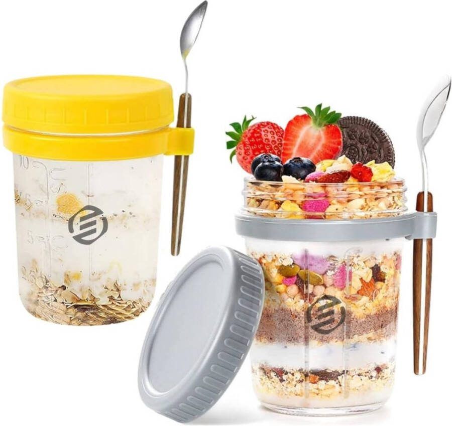 Equivera Overnight Oats Potjes Muesli Beker Mason Jar Havermout Set Must have voor jouw ontbijt