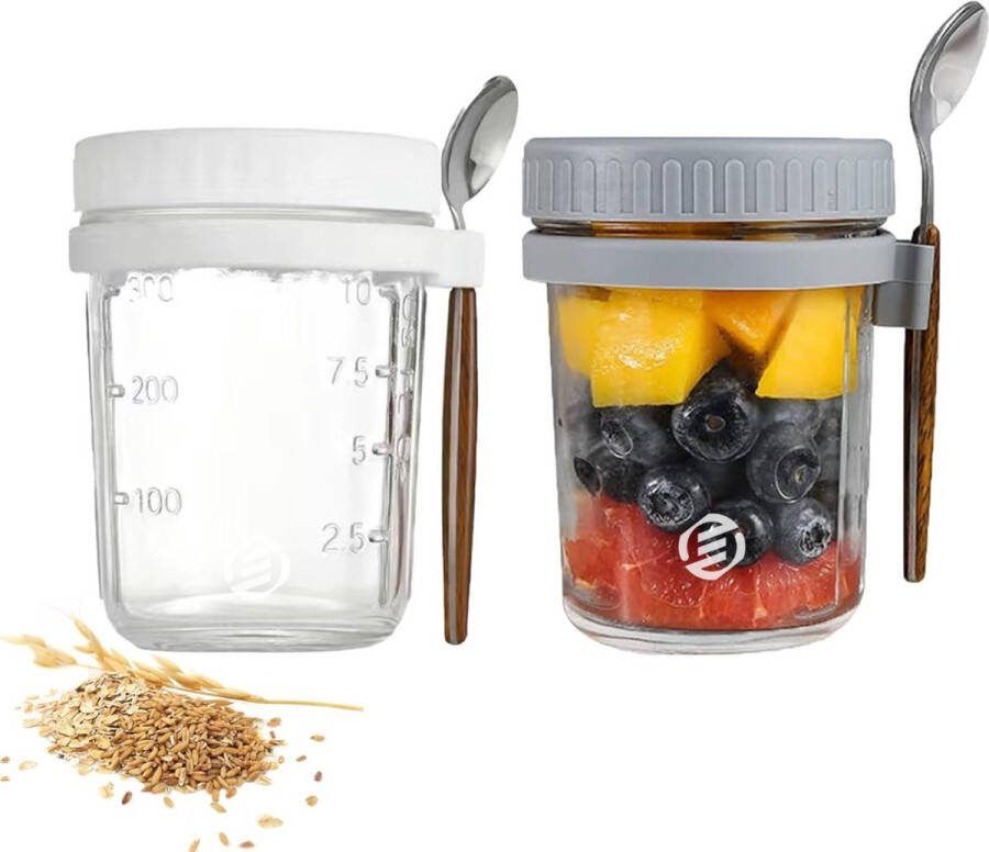 Equivera Overnight Oats Potjes Muesli Beker Mason Jar Havermout Set Must have voor jouw ontbijt