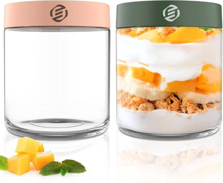Equivera Overnight Oats Potjes Muesli Beker Mason Jar Havermout Set Must have voor jouw ontbijt