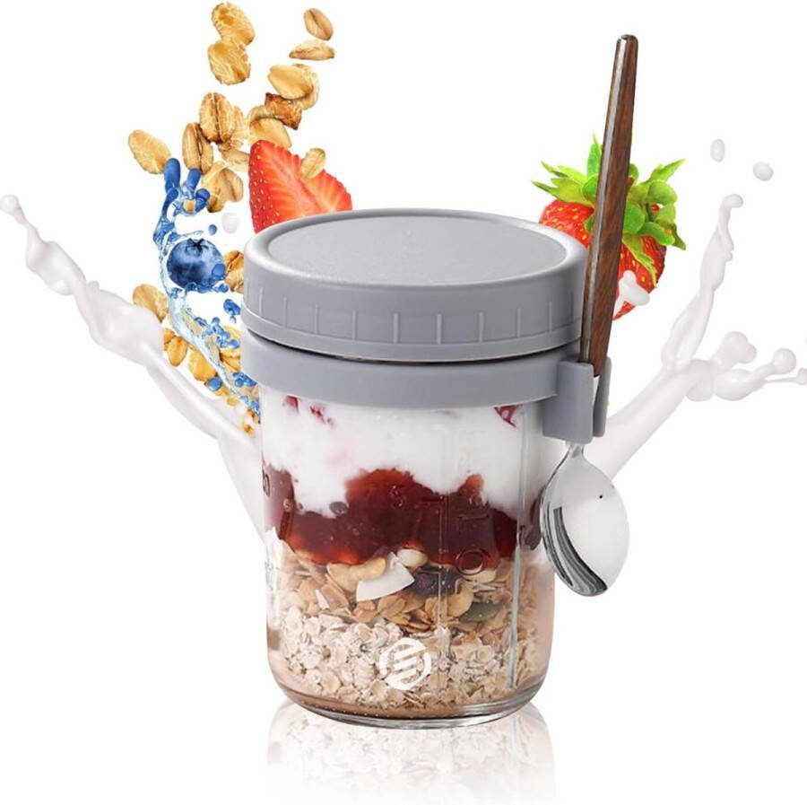 Equivera Overnight Oats Potjes Muesli Beker Mason Jar Havermout Set Must have voor jouw ontbijt