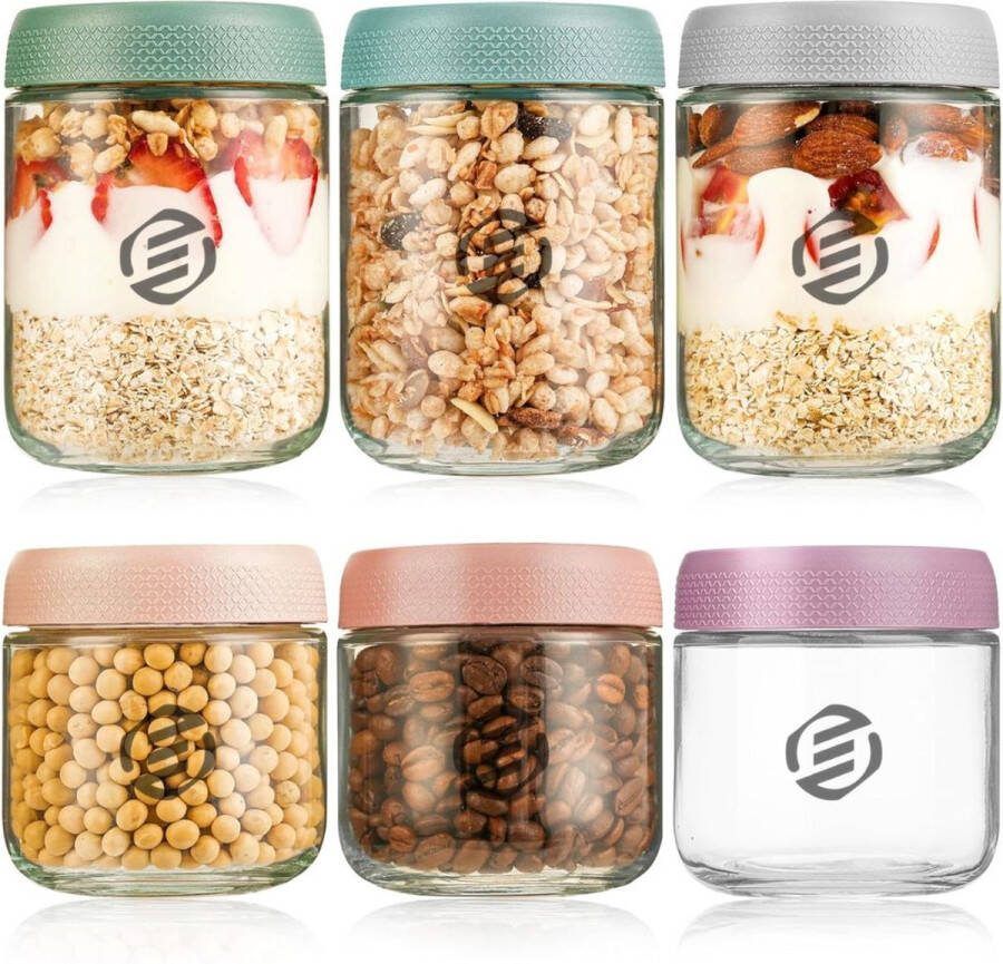Equivera Overnight Oats Potjes Muesli Beker Mason Jar Havermout Set Must have voor jouw ontbijt