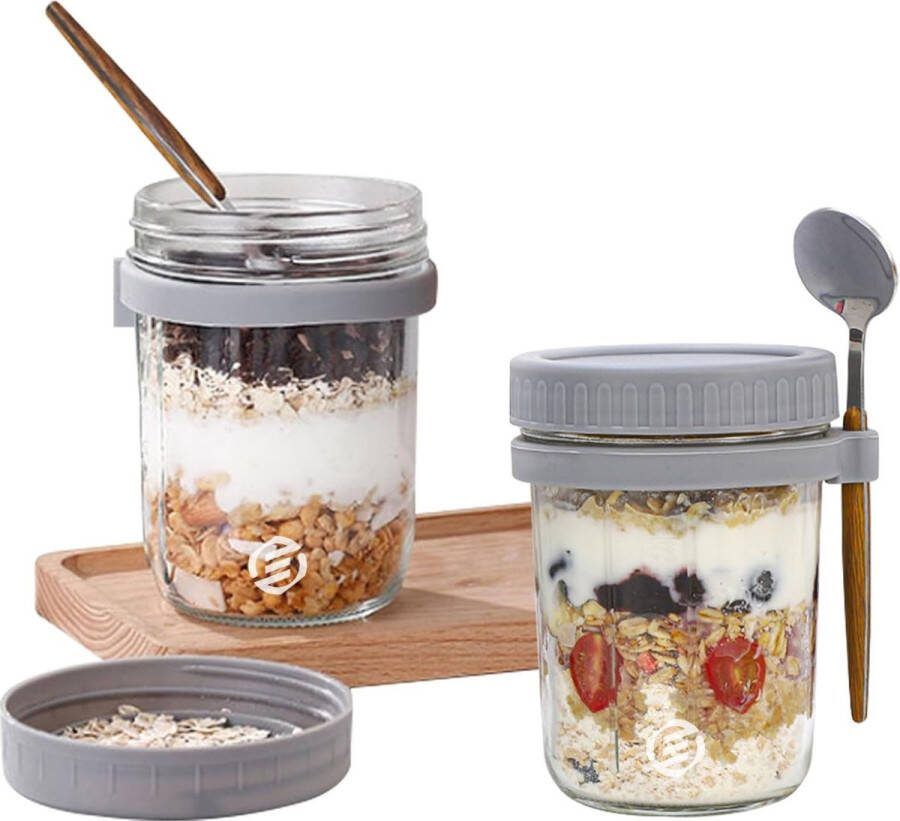 Equivera Overnight Oats Potjes Muesli Beker Mason Jar Havermout Set Must have voor jouw ontbijt