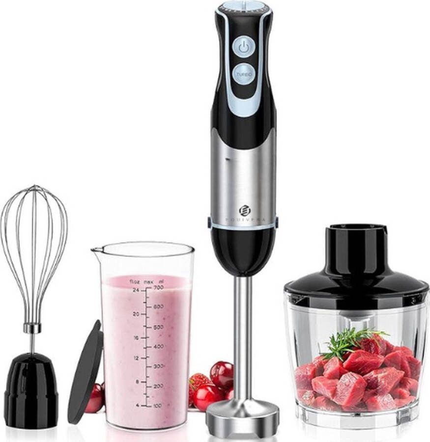 Equivera Staafmixer 4-In-1 Mixer Multifunctionele Handmixer Hakmolen Garde