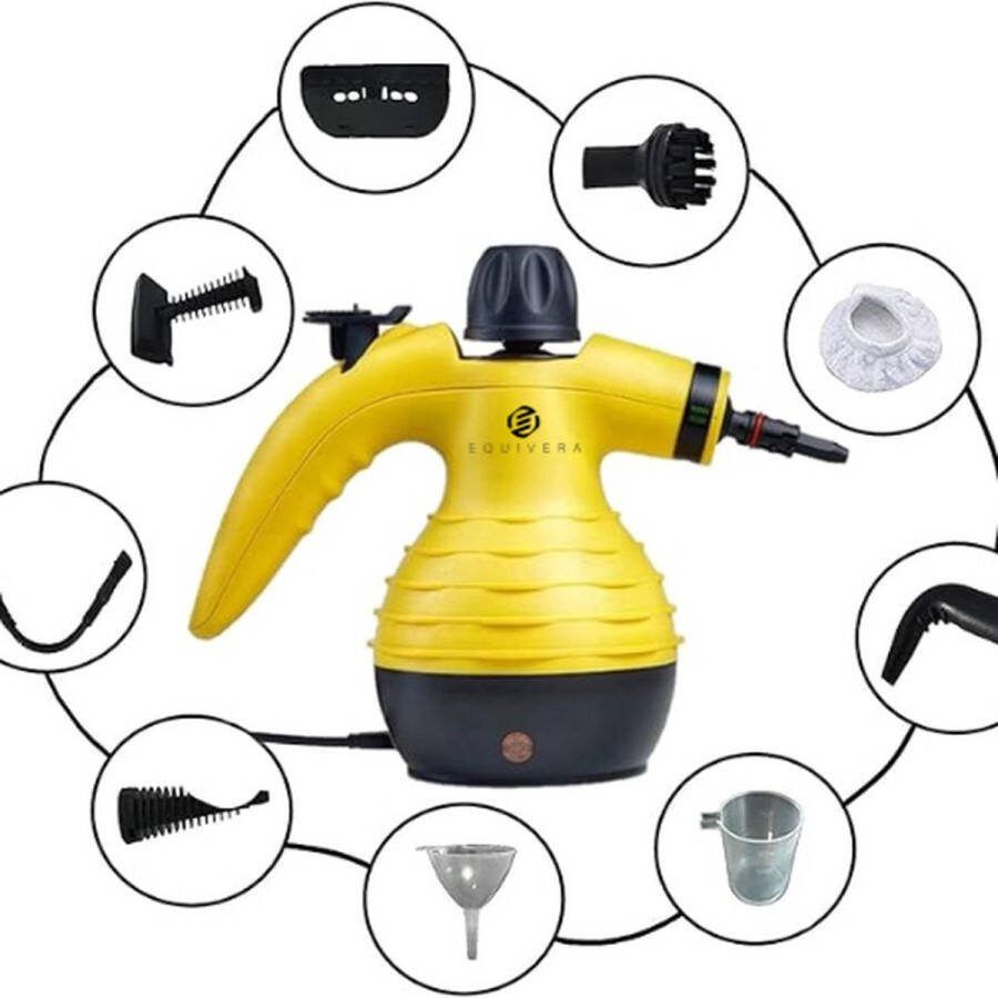 Equivera Stoomreiniger Handstoomreiniger Draagbaar 9 Accessoires Vlekverwijderaar