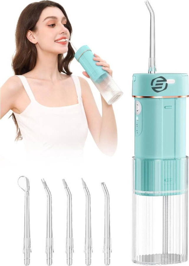 Equivera Waterflosser Monddouche Waterflosser Draadloos Flosapparaat Verwijderd Tandplak Eenvoudig