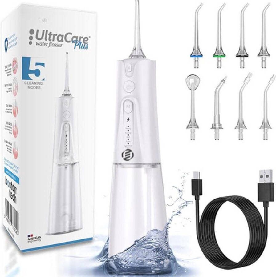 Equivera Waterflosser Monddouche Waterflosser Draadloos Flosapparaat Verwijderd Tandplak Eenvoudig