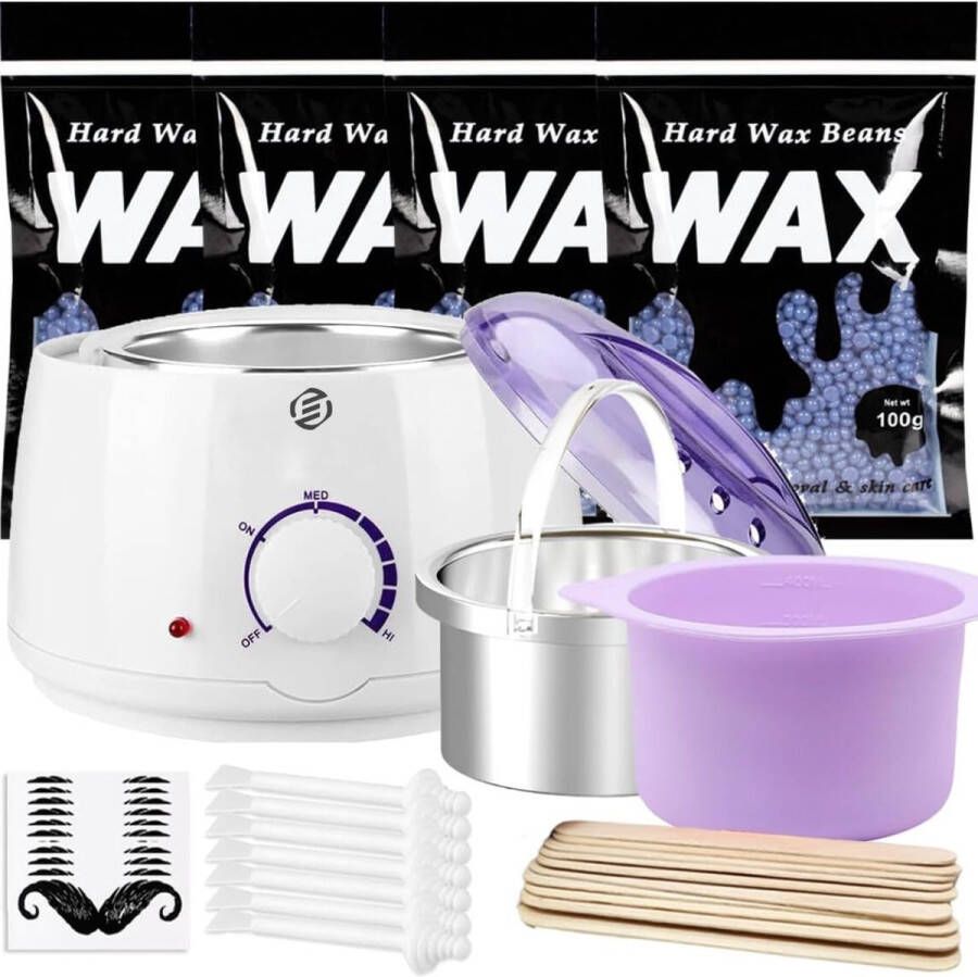 Equivera Wax Apparaat Ontharingsapparaat Geschikt voor Ontharen van het hele Lichaam Wax Set Wax Bonen Waxen