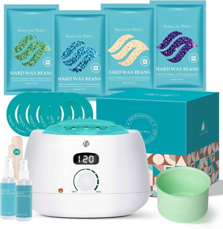 Equivera Wax Apparaat Ontharingsapparaat Geschikt voor Ontharen van het hele Lichaam Wax Set Wax Bonen Waxen