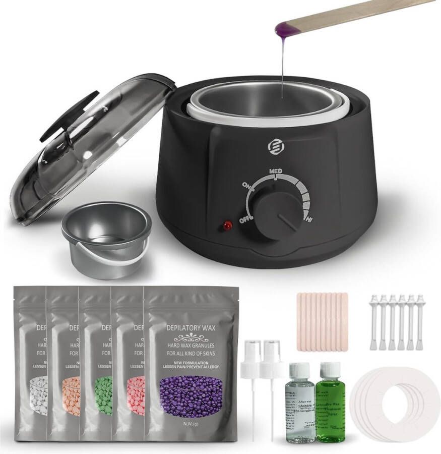 Equivera Wax Apparaat Ontharingsapparaat Geschikt voor Ontharen van het hele Lichaam Wax Set Wax Bonen Waxen