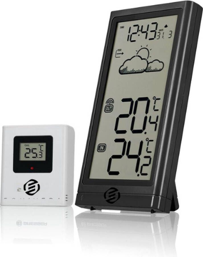 Equivera Weerstation Binnen en Buiten Weerstation voor in Huis Temperatuur en Luchtvochtigheid Draadloos