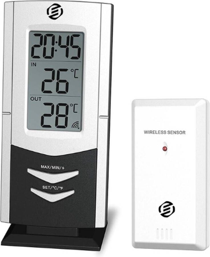 Equivera Weerstation Binnen en Buiten Weerstation voor in Huis Temperatuur en Luchtvochtigheid Draadloos