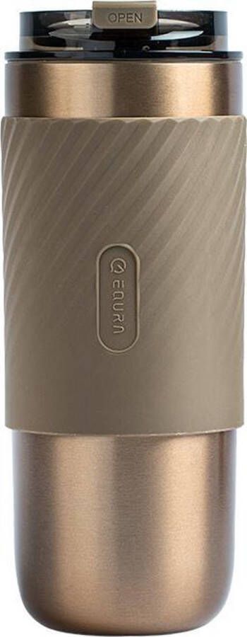 EQURA Travel Tumbler Reisbekers 520 ML Goldish Theefilter RVS Goud Reisbeker