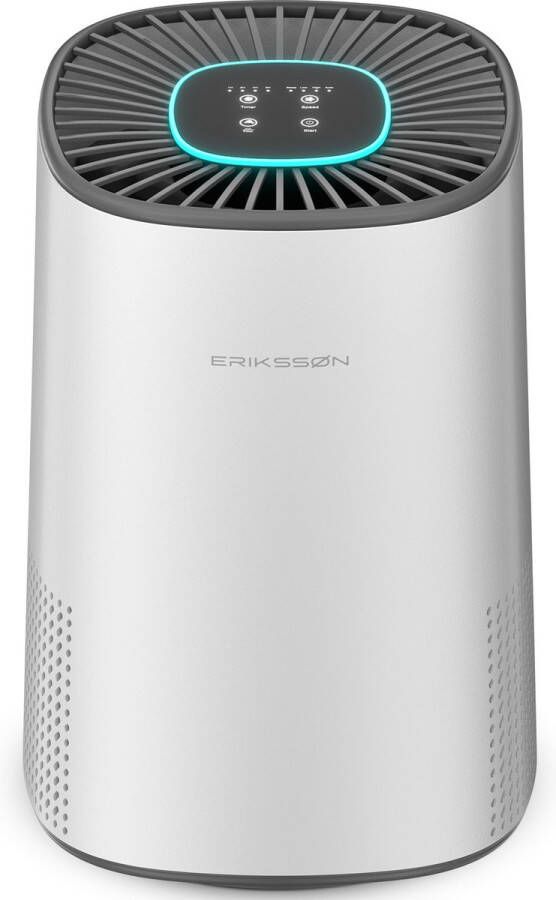 Erikssøn Luchtreiniger Elite HEPA-14 Filter Wit 240 m3 u Helpt tegen stof hooikoorts huisstofmijt en allergie Met Hepa Filter Met Ionisator Air Purifier Clean Air