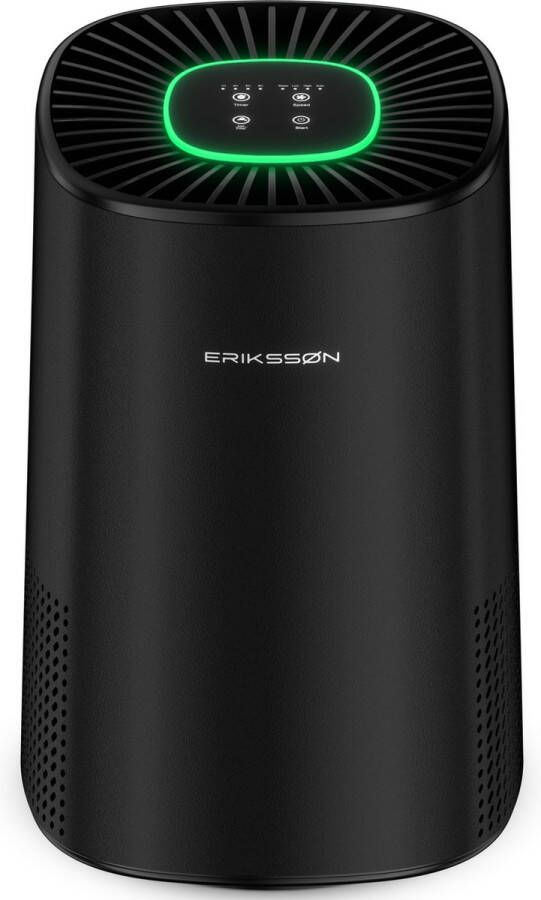 Erikssøn Luchtreiniger Elite Zwart 240 m3 u Helpt tegen stof hooikoorts en allergie Hepa 14 Filter Instelbare Ionisator Air Purifier Extra stil in slaapmode Clean Air