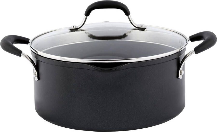 Ernesto Aluminium Kookpan 24cm Energiebesparend Literaanduiding Tuit aan de zijkant Glazen deksel met stoomuitlaat