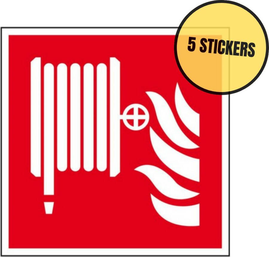 ES-light 5x Stickers 15 x 15 cm brandslanghaspel Noodpictogram Wettelijke verplichting 5 stuks