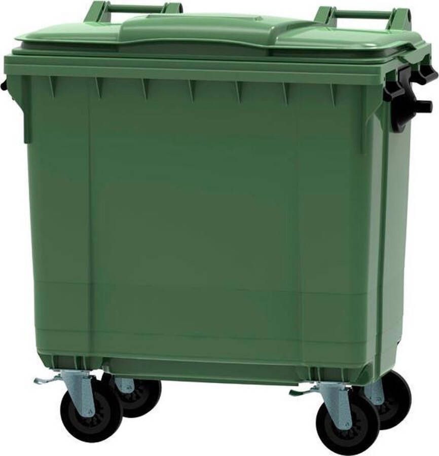Ese Afvalcontainer 770 liter groen 4 wielen met deksel voor groenafval