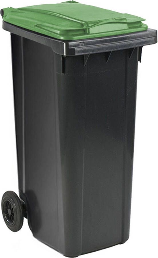 Ese Afvalcontainer 180 liter grijs met groen deksel GFT container