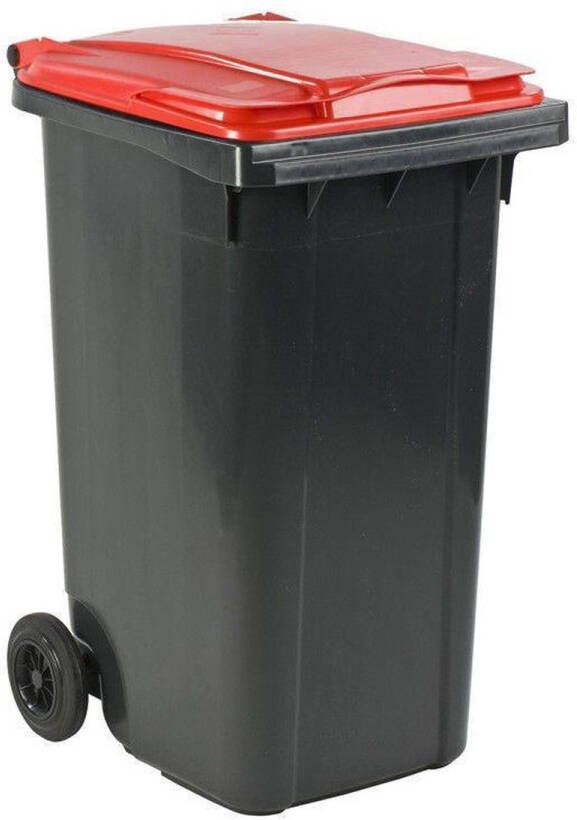 Ese Afvalcontainer 240 liter grijs met rood deksel