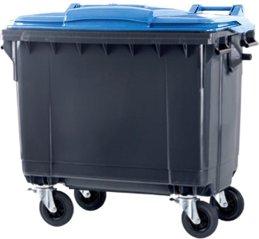 Ese Afvalcontainer 660 liter grijs met blauw deksel