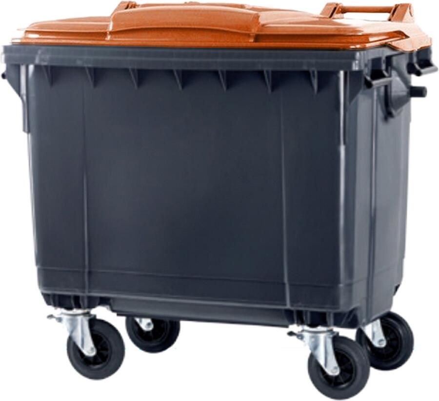 Ese Afvalcontainer 660 liter grijs met oranje deksel