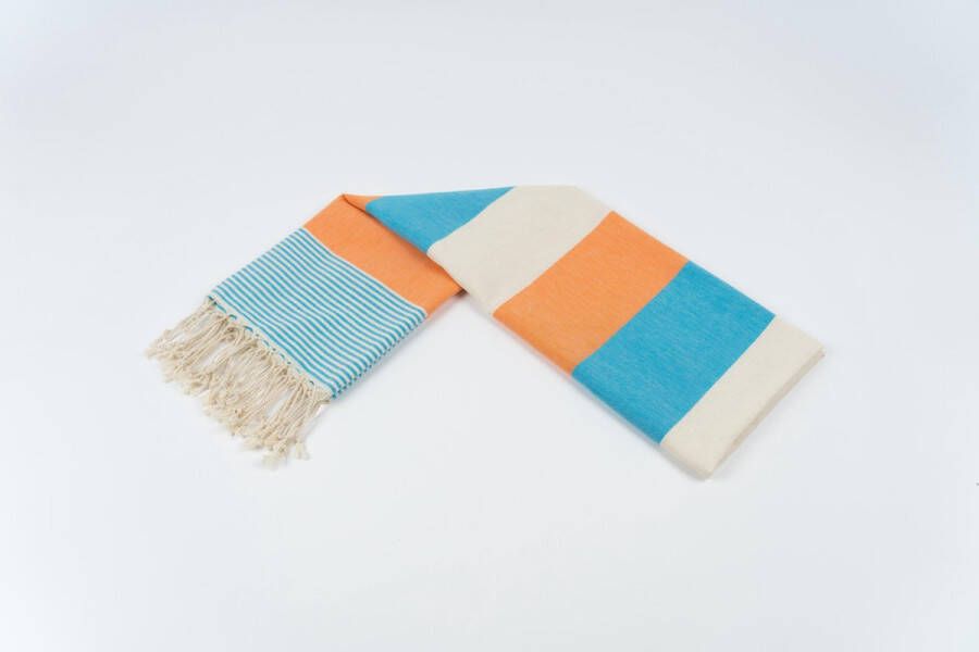 Esenes Oasis Hamamdoek by Blauw & Oranje (180x100cm) compacte strandhanddoek reishanddoek XL