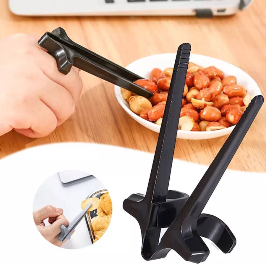 Esku Vinger Eetstokjes Multifunctioneel Gadget Zwart hygiënisch Joystick Controller Accessoire Finger Chopsticks Snack