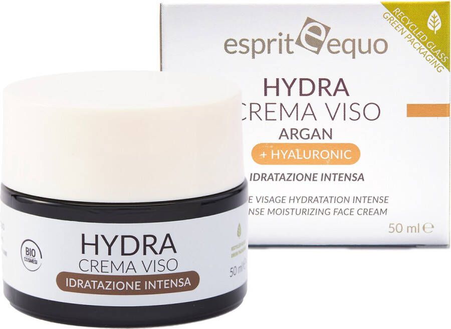 Esprit Equo HYDRA ARGAN Crema Visio Argan + Hyaluronic Intens hydraterende anti-age gezichtscrème met hyaluronzuur arganolie sheaboter en jojobaboter. 50ml