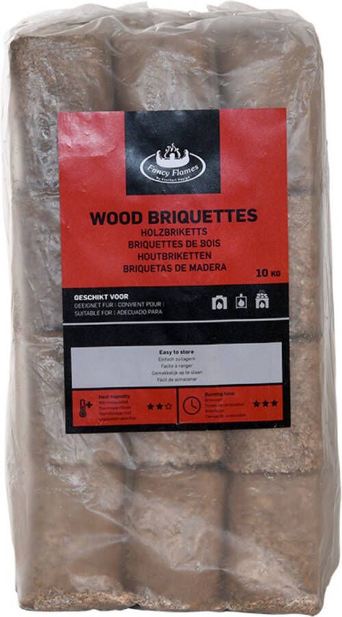 Esschert Design 5x pakken houtbriketten 10 kilo voor kachel openhaard Hout Houtbriketten geperst