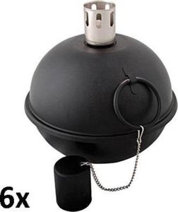 Merkloos Sans marque 6 stuks tuimeltoortsen bolvormige tuinfakkels Zwart 21 cm Maat