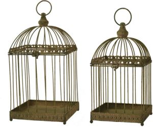 Esschert Design Aged Metal vogelkooi set van 2