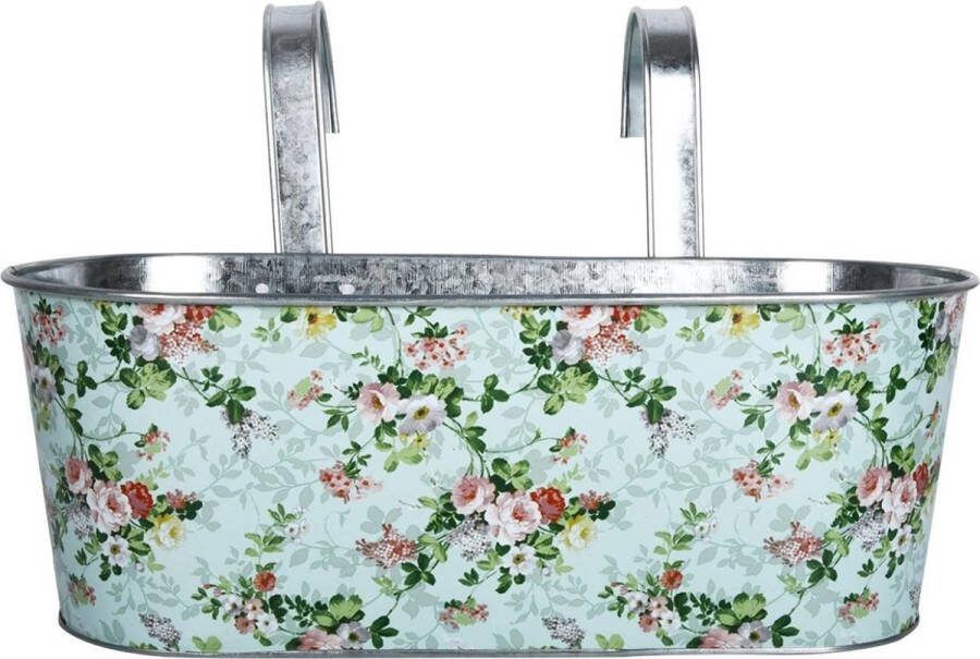 Esschert Design Balkonbak Roosprint 6 5 Liter Staal Blauw