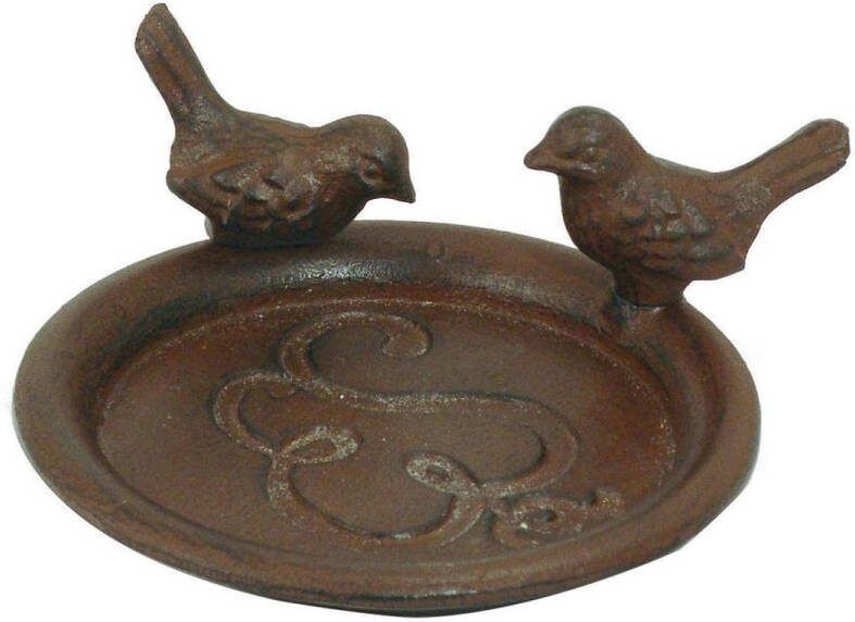 Esschert Design Bloempot schoteltje vogels antiekbruin