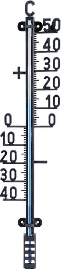 Esschert Design Buiten profiel thermometer zwart van kunststof 10 x 41 cm Buitenthermometers