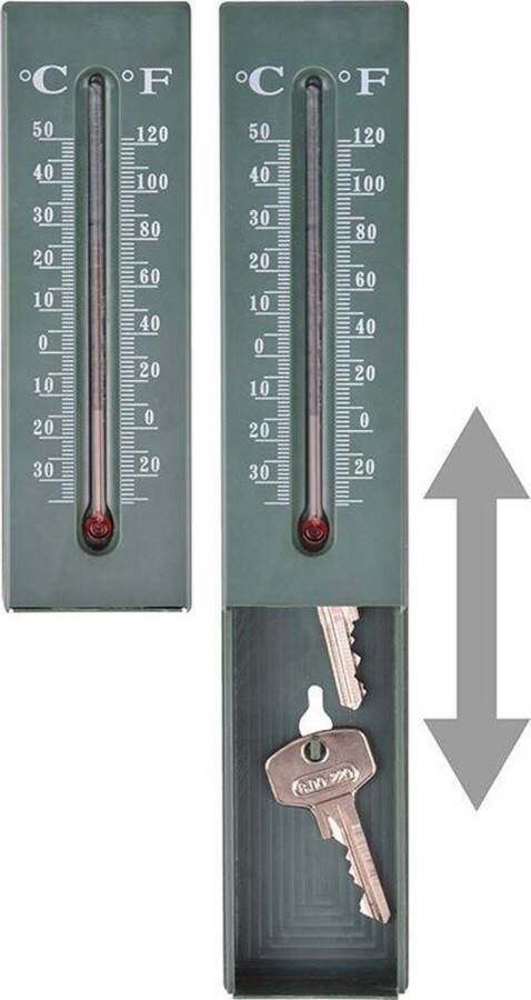 Esschert Design Buiten thermometer met verstop vakje voor sleutel