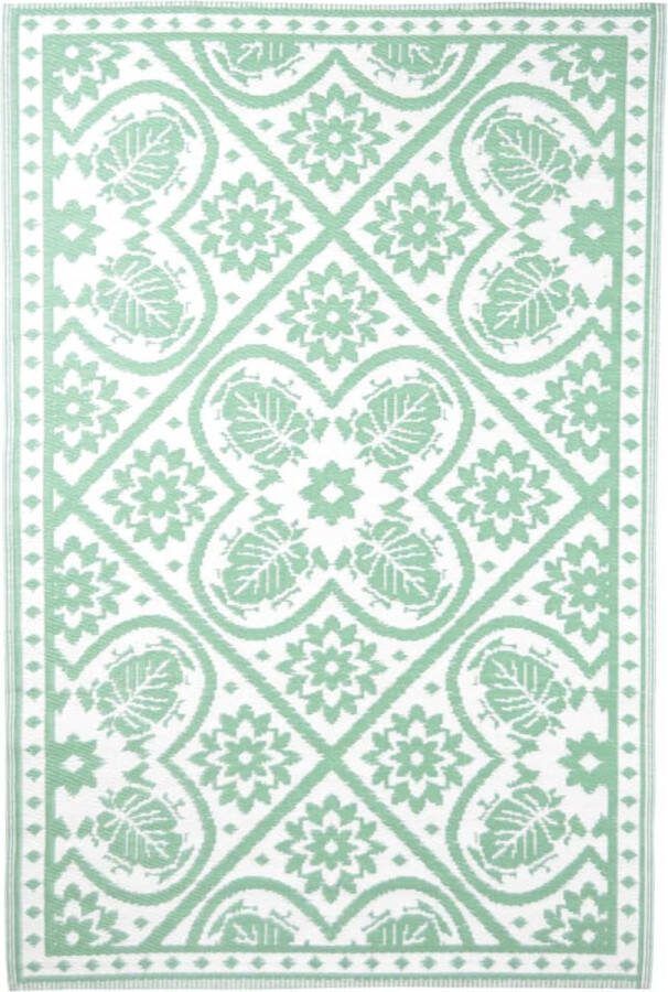 Esschert Design Buitenkleed 182x122 Cm Groen En Wit