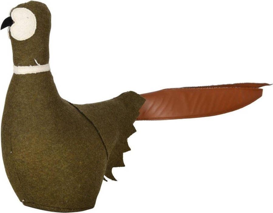 Esschert Design Deurstopper Fazant vilt groen bruin