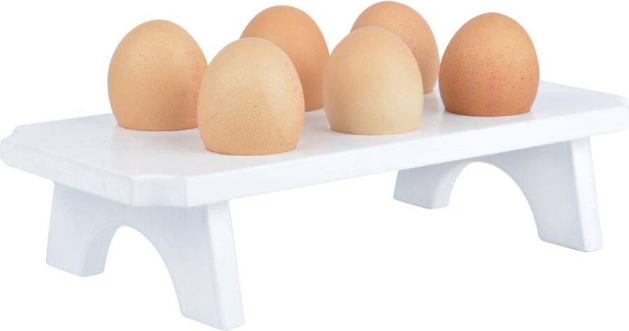 Esschert Design eierhouder hout wit voor 6 eieren Decoratieve Schaal (binnen)