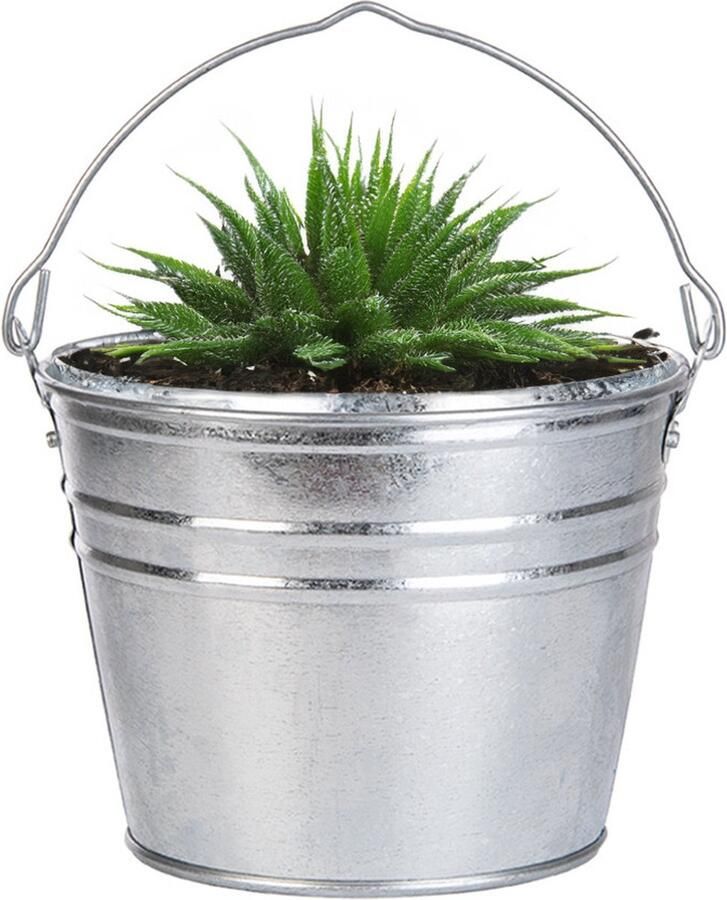 Esschert Design Emmer plantenpot bloempot zink zilver D25 x H19 cm